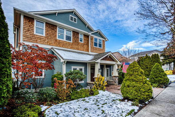American suburban home financed with a mortgage loan