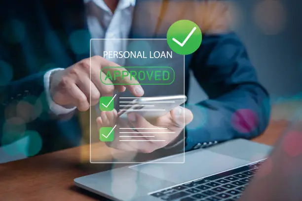 Personal loan approved on smartphone